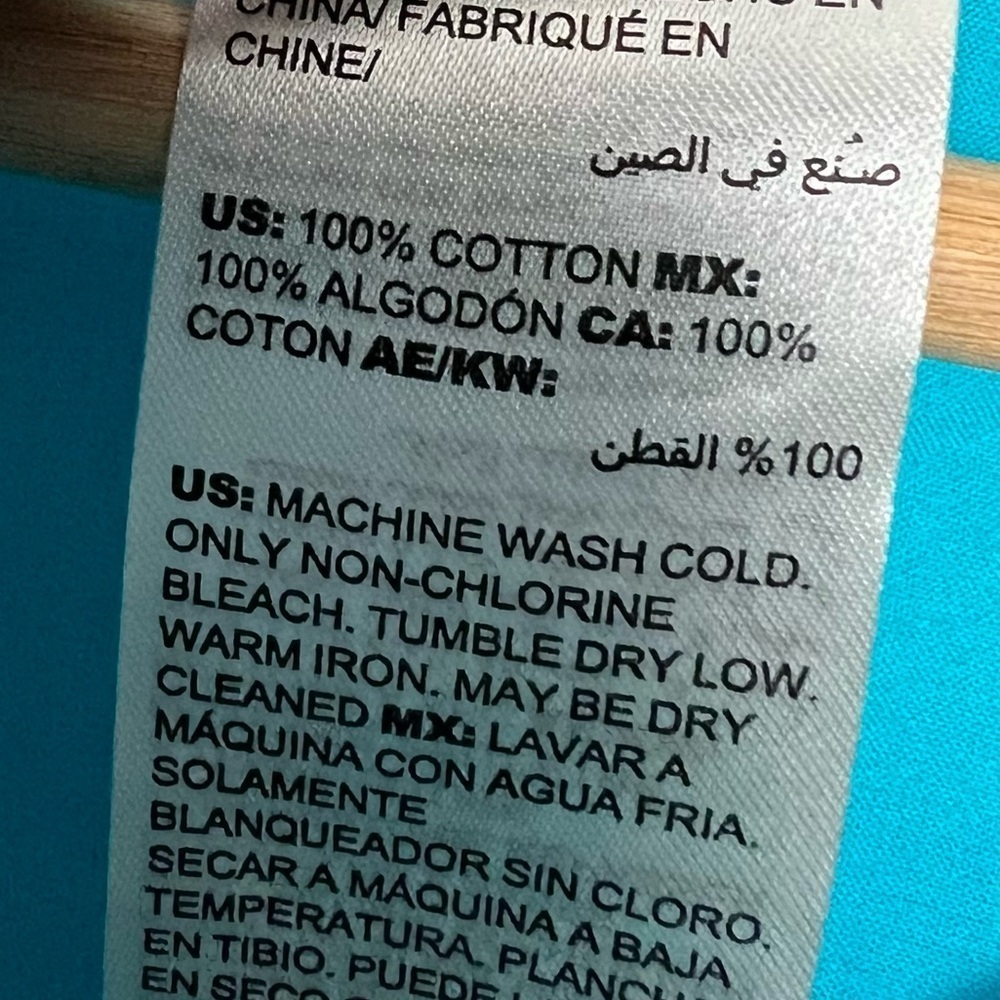 Chico's Turquoise Scalloped Embroidery Lace Cotton Tunic Top Classic Chic NEW - Picture 14 of 14